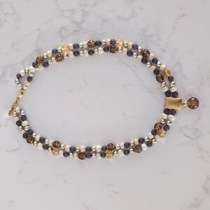 Worthington faux pearl, brown and lavender beaded necklace